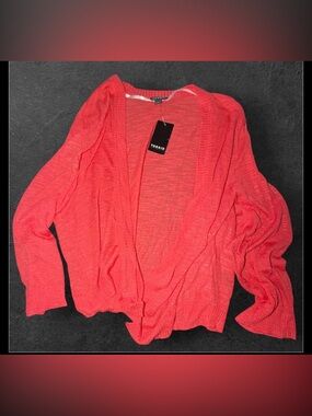 Torrid Coral Slub Knit Open Front Shrug Cardigan – Size 2 (2X / 18-20) NWT